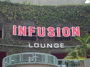 Restaurant Infusion Lounge Reverse Channel with Exposed Neon        